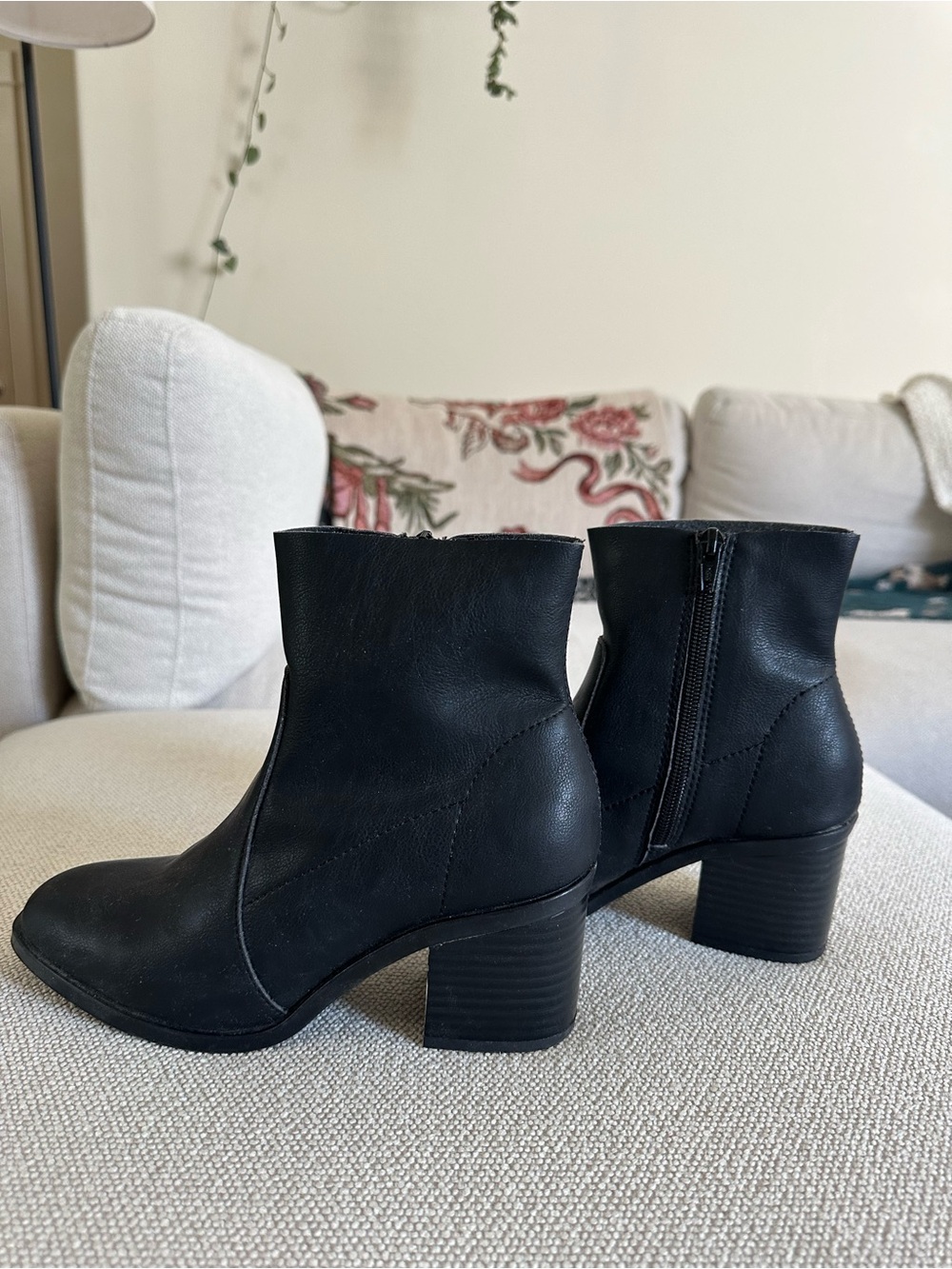American Eagle Outfitters Black Faux Leather Ankle Booties